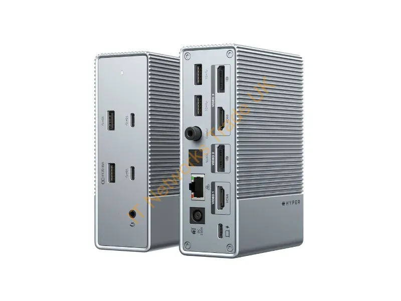 HDG215-EU - HYPER HDG215-EU laptop dock/port replicator Wired USB 3.2 Gen 1 (3.1 Gen 1) Type-C Silver
