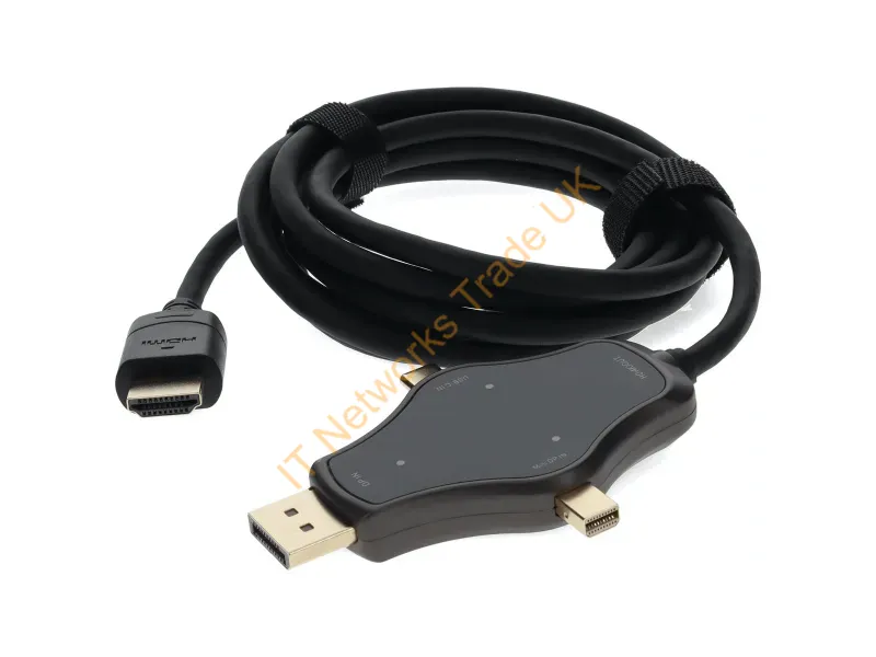 HDMI4KDPMDPC-AA - Addon Networks Hdmi4Kdpmdpc-Aa Video Cable Adapter 70.9" (1.8 M) Hdmi Type A (Standard) Displayport + Mini Displayport + Usb Type-C Black