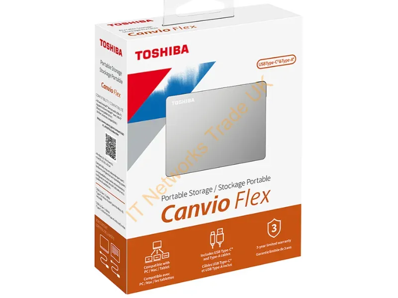HDTX140XSCCA - Toshiba Canvio Flex External Hard Drive 4000 Gb Silver