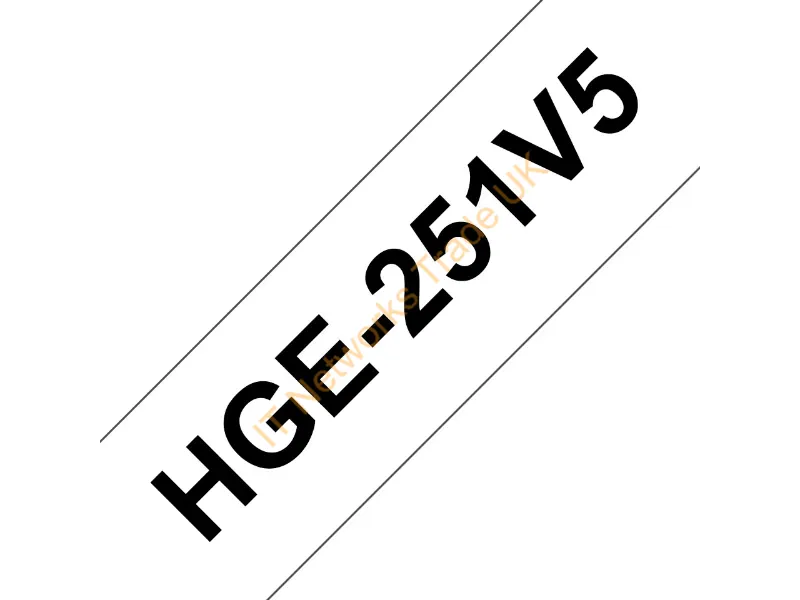 Brother HGE-251V5 P-Touch Ribbon, 12mm x 8m, Pack qty 5 Accessory