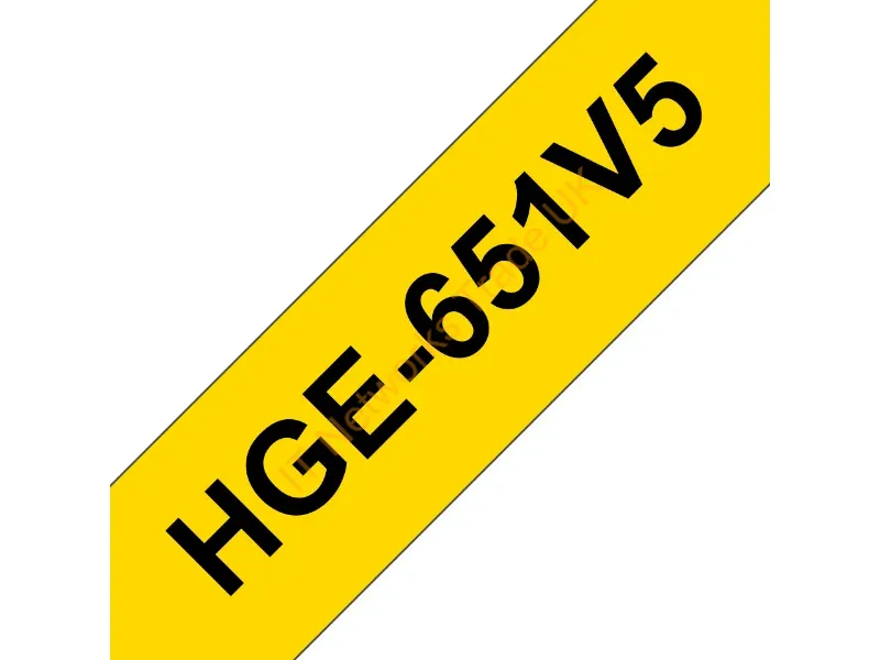 HGE651V5 - Brother HGE-651V5 DirectLabel black on yellow Laminat 24mm x 8m Pack=5 for P-Touch RL 700 S/ 9500 PC/ 9700 PC/ 9800 PCN