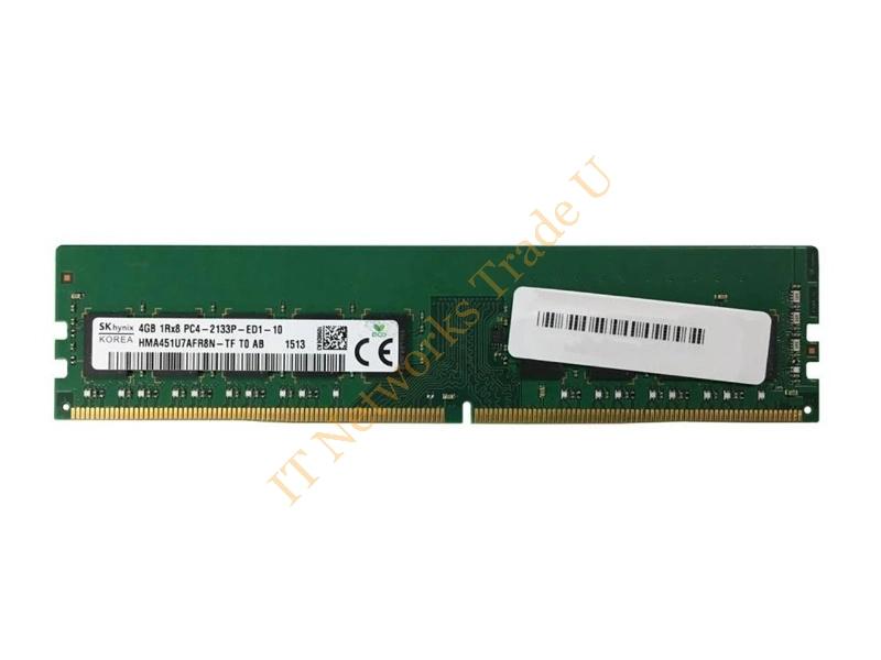 HMA451U7AFR8N-TFT0 Hynix 4GB DDR4-2133MHz PC4-17000 ECC Unbuffered CL15 288-Pin DIMM 1.2V Single Rank Memory Module Server Memory