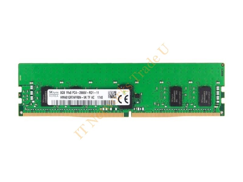 HMA81GR7AFR8N-VKTN Hynix 8GB DDR4-2666MHz PC4-21300 ECC Registered CL19 288-Pin DIMM 1.2V Single Rank Memory Module Server Memory