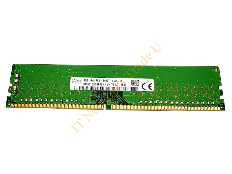 HMA81GU7AFR8N-UH Hynix 8GB DDR4-2400MHz PC4-19200 ECC Unbuffered CL17 288-Pin DIMM 1.2V Single Rank Memory Module Server Memory