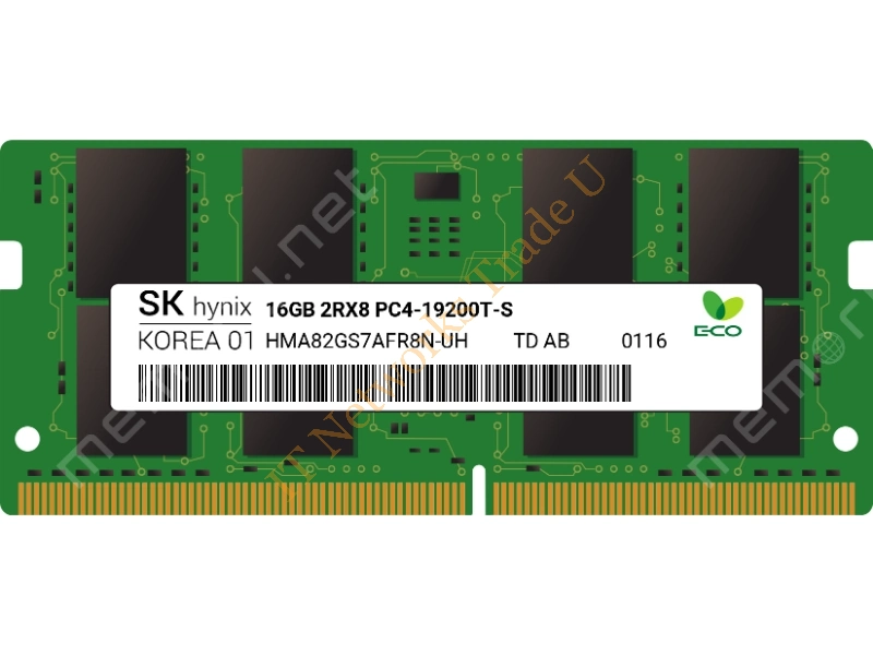 HMA82GS7AFR8N-UH Hynix 16GB DDR4-2400MHz PC4-19200 ECC Unbuffered CL17 260-Pin SoDimm 1.2V Dual Rank Memory Module Laptop Memory