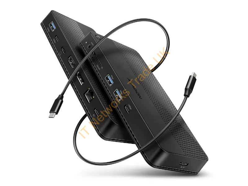HMC-U4 - Axagon HMC-U4 USB4 dock, 3x USB-A, 2x USB-C, HDMI & DP 8K/30Hz, RJ-45, SD/mSD, audio, PD 100W