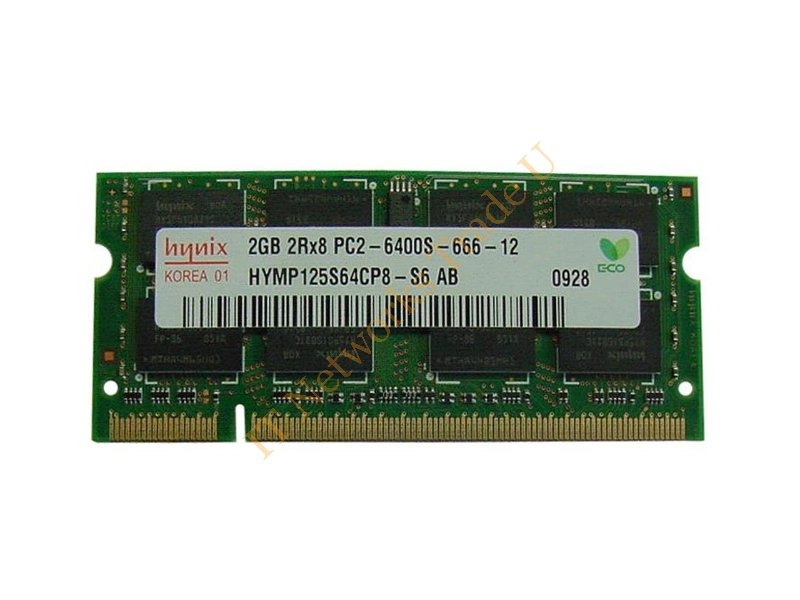 HMP125S64CP8-S6 Hynix 2GB DDR2-800MHz PC2-6400 non-ECC Unbuffered CL6 200-Pin SoDimm Dual Rank Memory Module Laptop Memory