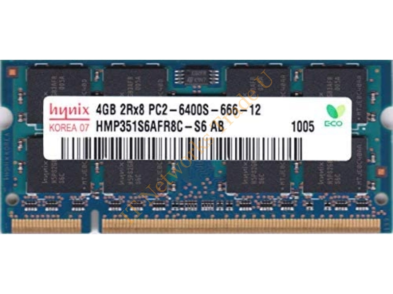 HMP351S6AFR8C-S6 Hynix 4GB DDR2-800MHz PC2-6400 non-ECC Unbuffered CL6 200-Pin SoDimm Dual Rank Memory Module Laptop Memory