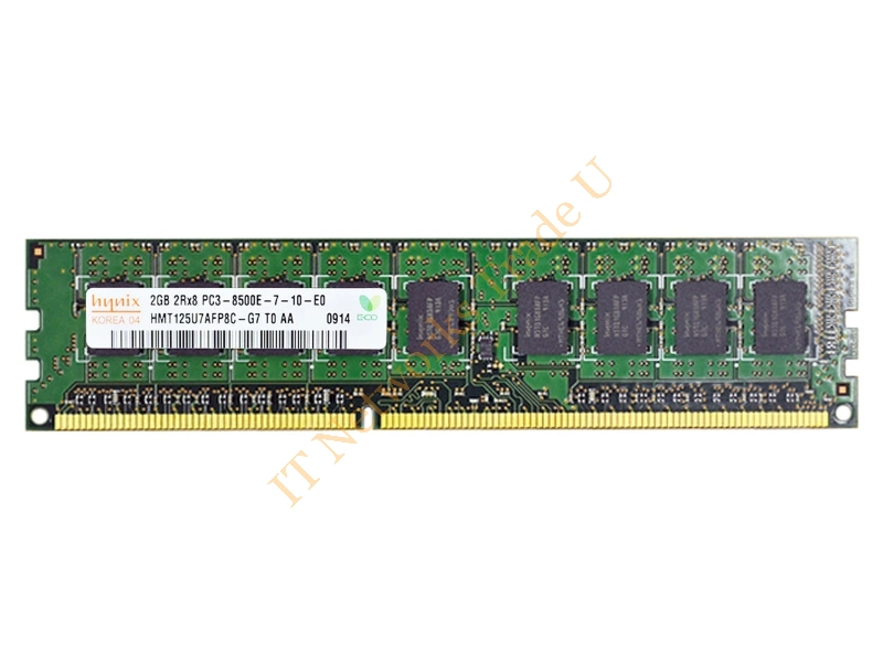 HMT125U7AFP8C-G7TO Hynix 2GB DDR3-1066MHz PC3-8500 ECC Unbuffered CL7 240-Pin DIMM Dual Rank Memory Module Server Memory