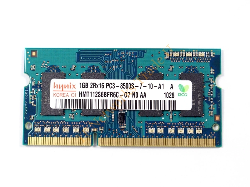 HMT312S6BFR6A-G7 Hynix 1GB DDR3-1066MHz PC3-8500 non-ECC Unbuffered CL7 204-Pin SoDimm Single Rank Memory Module Laptop Memory