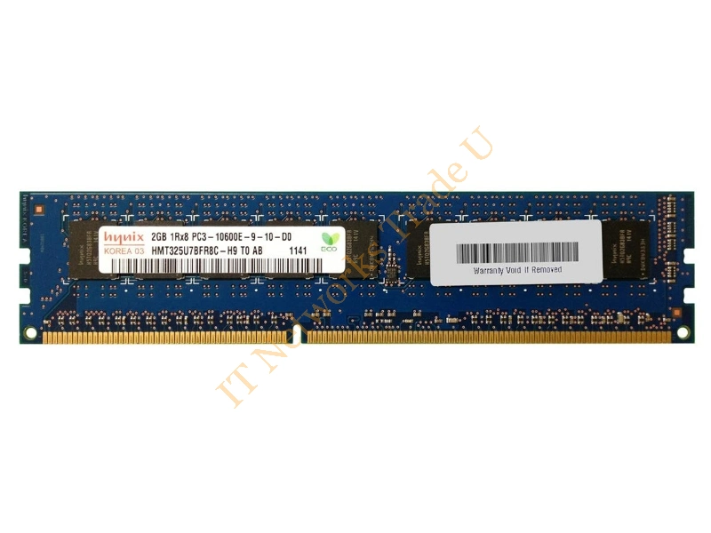 HMT325U7BFR8C-H9T2 Hynix 2GB DDR3-1333MHz PC3-10600 ECC Unbuffered CL9 240-Pin DIMM Single Rank Memory Module Server Memory