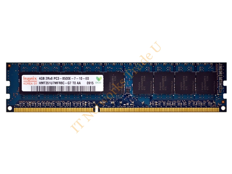HMT325U7EFR8A-G7T0 Hynix 2GB DDR3-1066MHz PC3-8500 ECC Unbuffered CL7 240-Pin DIMM 1.35V Low Voltage Single Rank Memory Module Server Memory