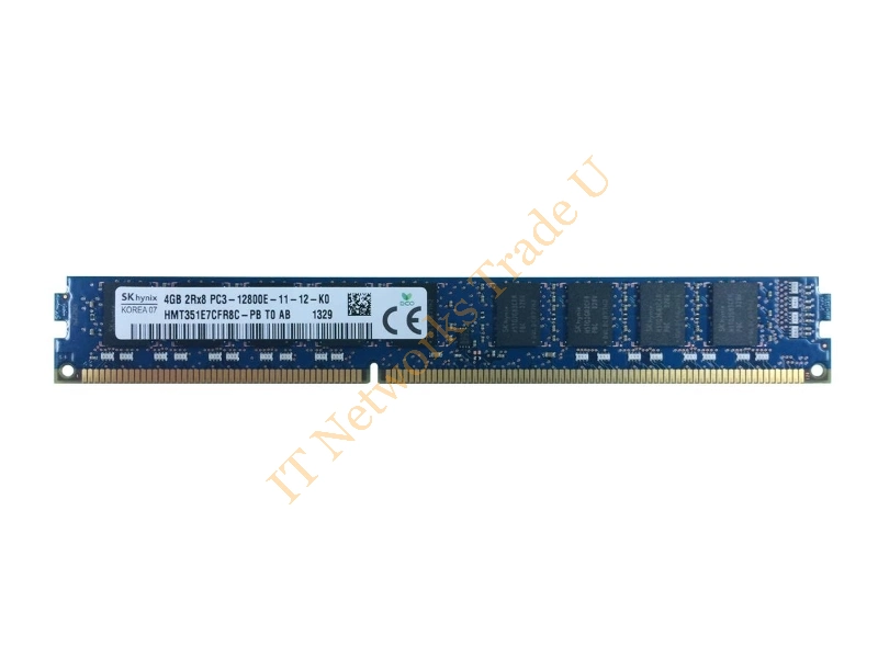 HMT351E7CFR8C-PBT0 Hynix 4GB DDR3-1600MHz PC3-12800 ECC Unbuffered CL11 240-Pin DIMM Very Low Profile (VLP) Memory Module Server Memory