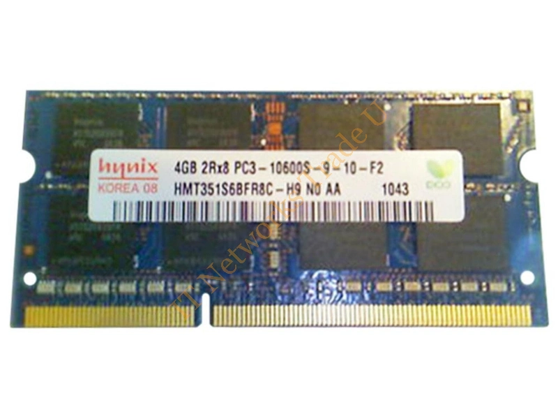 HMT351S6BFR8C-H9N0-AA Hynix 4GB DDR3-1333MHz PC3-10600 non-ECC Unbuffered CL9 204-Pin SoDimm 1.35V Low Voltage Memory Module Laptop Memory