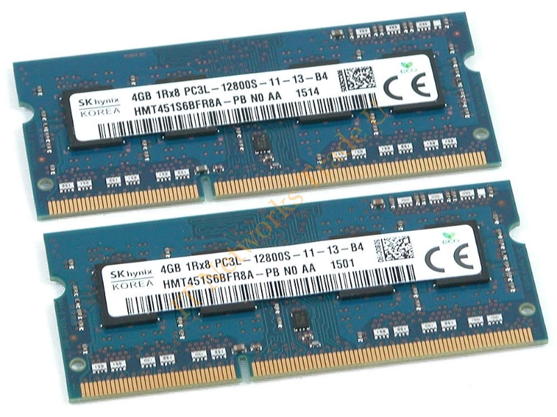 HMT451S6BFR8A-PB Hynix 4GB DDR3-1600MHz PC3-12800 non-ECC Unbuffered CL11 204-Pin SoDimm 1.35V Low Voltage Single Rank Memory Module Laptop Memory