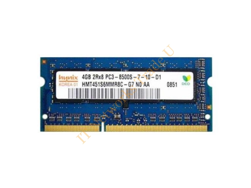 HMT451S6MMR8C-G7N0 Hynix 4GB DDR3-1066MHz PC3-8500 non-ECC Unbuffered CL7 204-Pin SoDimm Dual Rank Memory Module Laptop Memory