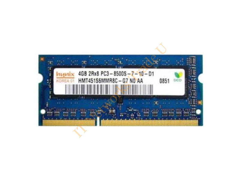 HMT451S6MMR8C-G7T0 Hynix 4GB DDR3-1066MHz PC3-8500 non-ECC Unbuffered CL7 204-Pin SoDimm Dual Rank Memory Module Laptop Memory