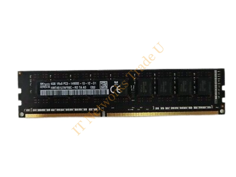 HMT451U7DFR8C-RD Hynix 4GB DDR3-1866MHz PC3-14900 ECC Unbuffered CL13 240-Pin DIMM Single Rank Memory Module Server Memory