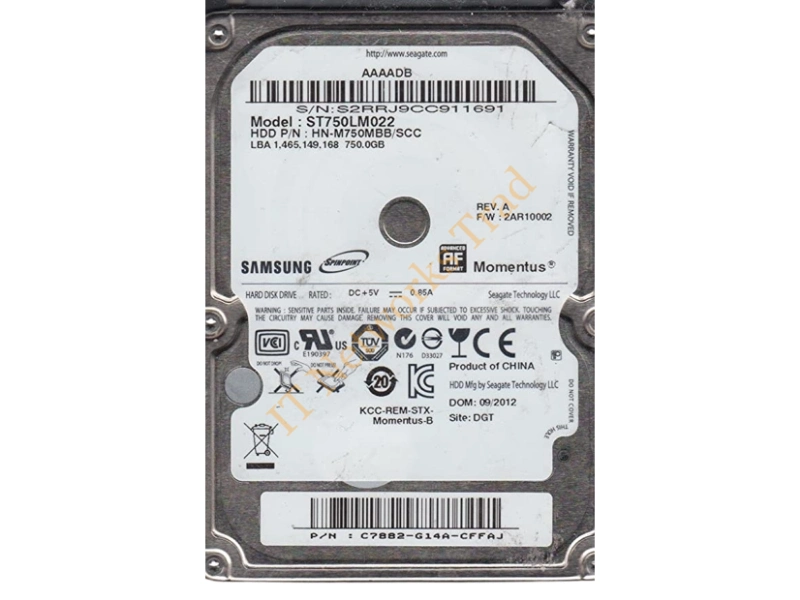 HN-M750MBB Samsung 750GB 5400RPM SATA 3Gb/s 2.5-inch Laptop Hard Disk Drive Internal HDD