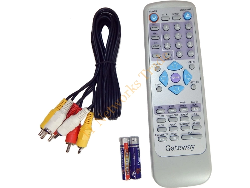 HOF3F117D4 Gateway DVD Remote Control Kit with 2xBattery/ Cable for ADC-220 Accessory