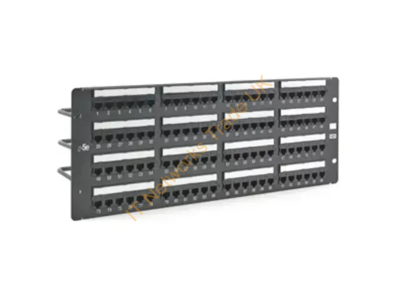 HP5E96 - Hubbell Premise Wiring 96-Port Panel 110-Mod 8W8Pt568A/B Cat5E Speedgainblack 4U