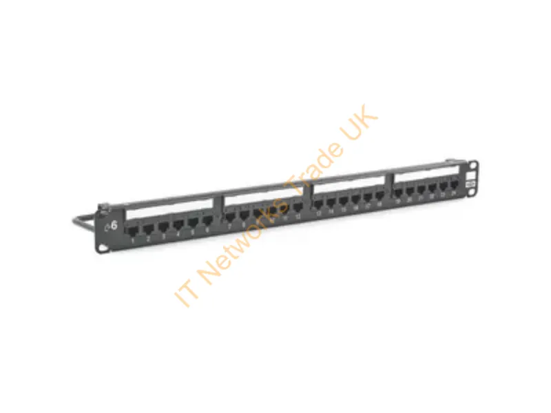 HP624 - Hubbell Premise Wiring 24-Port Panel 110-Mod 8W8Pt568A/B Cat6 Nextspeedblack 1U