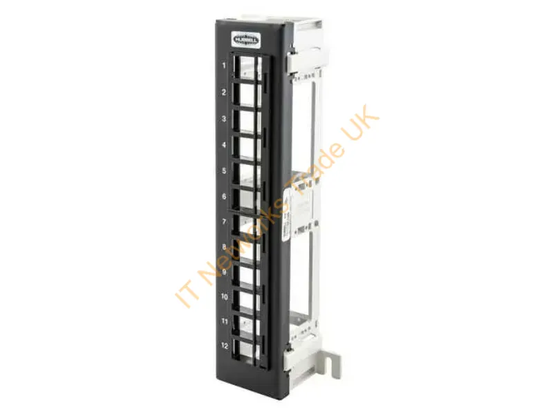 HPJ1289 - Hubbell Premise Wiring Patch Panel,Jack Unld 12P, 89Dbracket, Black
