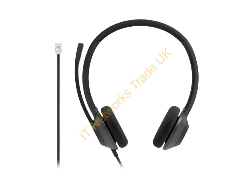 HS-W-322-C-RJ9 - Cisco Headset 322 Wired Dual On-Ear Carbon Black Rj9 Head-Band Office/Call Center