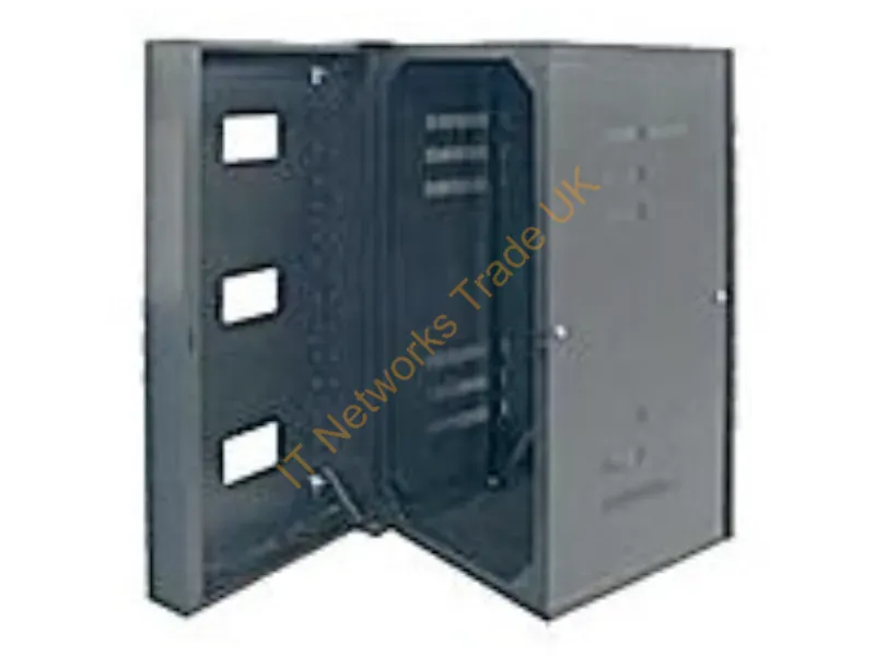 HSQ48S - Hubbell Premise Wiring Cabinet, Quadcab, Wallmnt, 4Ft48" H X 20" D, Sol, Black26.7" X 28.3" X51.8"