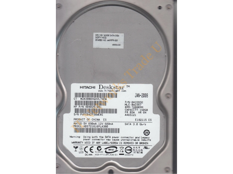 HUA722010CLA630 Hitachi 1TB 7200RPM SATA 6Gb/s 3.5-inch Desktop Hard Disk Drive Internal HDD