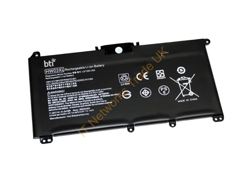 HW03XL-BTI - Bti Hw03Xl- Industrial Rechargeable Battery Lithium-Ion (Li-Ion) 3619 Mah 11.34 V