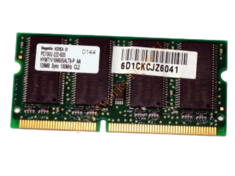 HYM71V16M655ALT6-S Hynix 128MB 133MHz PC133 non-ECC Unbuffered CL3 144-Pin SoDimm Memory Module Laptop Memory