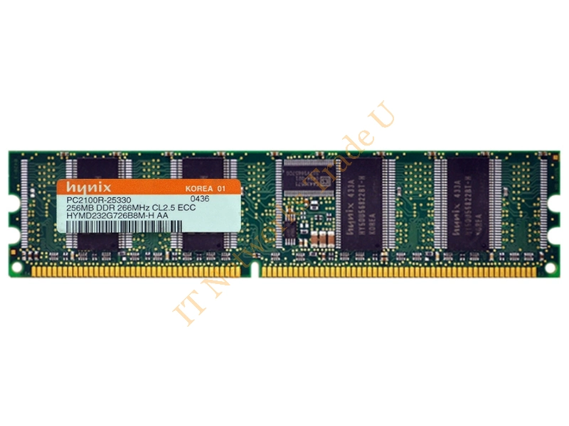 HYMD232726C8-H Hynix 256MB DDR-266MHz PC2100 ECC Unbuffered CL2.5 184-Pin DIMM Memory Module Server Memory