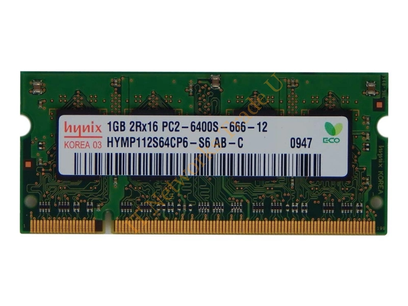 HYMP112S64CP6-S6-AB Hynix 1GB DDR2-800MHz PC2-6400 non-ECC Unbuffered CL6 200-Pin SoDimm Dual Rank Memory Module Laptop Memory