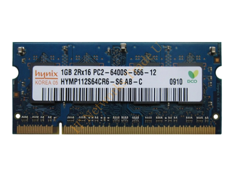 HYMP112S64CR6-S6-AB-C Hynix 1GB DDR2-800MHz PC2-6400 non-ECC Unbuffered CL6-6-6 200-Pin SoDimm Memory Module Laptop Memory