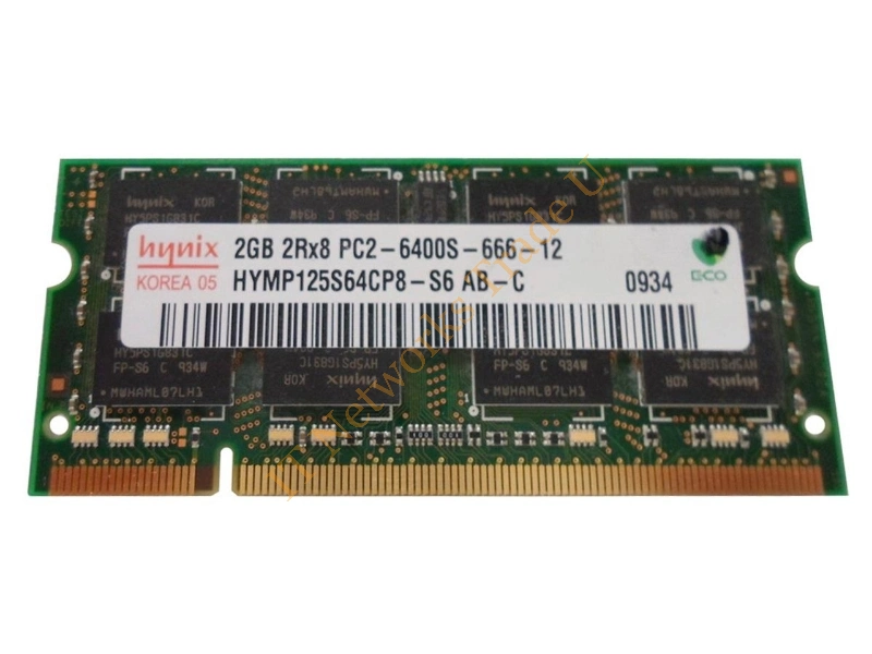 HYMP125S64CP8-S6 Hynix 2GB DDR2-800MHz PC2-6400 non-ECC Unbuffered CL6 200-Pin SoDimm Dual Rank Memory Module Laptop Memory