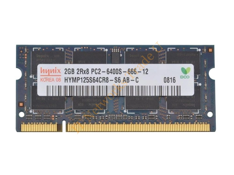 HYMP125S64CR8-S6-AB-C Hynix 2GB DDR2-800MHz PC2-6400 non-ECC Unbuffered CL6 200-Pin SoDimm Memory Module Laptop Memory