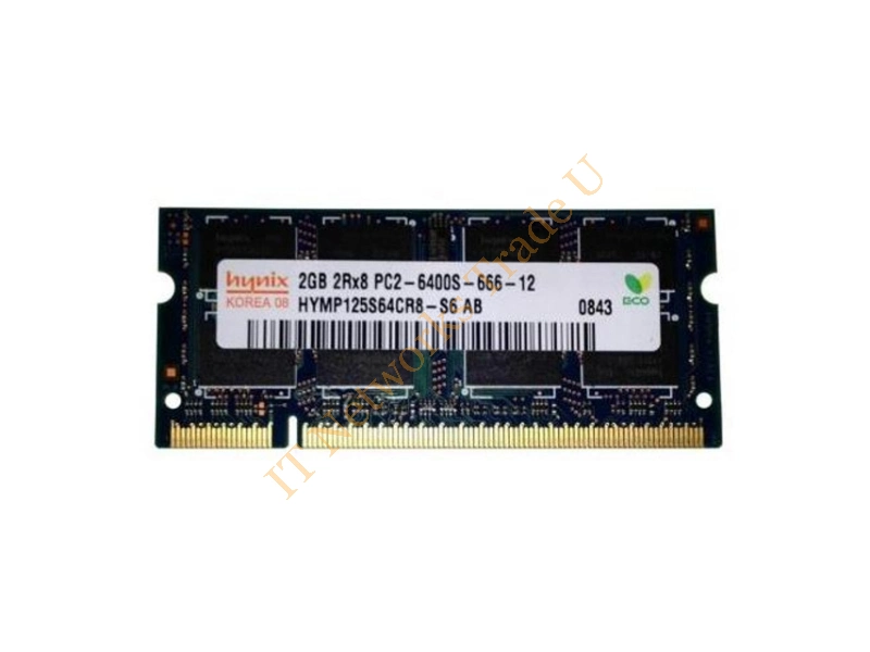 HYMP125S64CR8-S6-C Hynix 2GB DDR2-800MHz PC2-6400 non-ECC Unbuffered CL6-6-6 200-Pin SoDimm Memory Module Laptop Memory