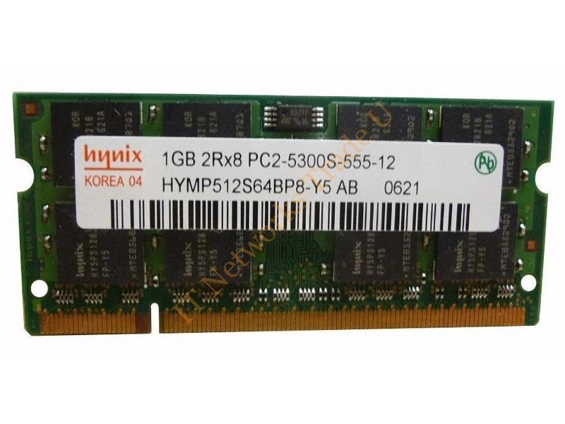 HYMP512S64BP8-Y5 Hynix 1GB DDR2-667MHz PC2-5300 non-ECC Unbuffered CL5 200-Pin SoDimm 1.8V Memory Module Laptop Memory