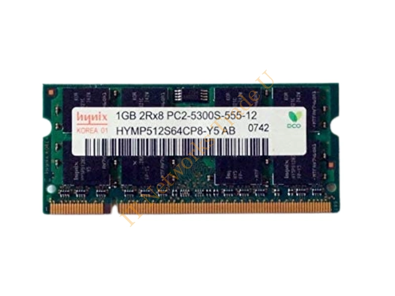 HYMP512S64CP6-Y5-C Hynix 1GB DDR2-667MHz PC2-5300 non-ECC Unbuffered C5 CL5 200-Pin SoDimm Memory Module Laptop Memory