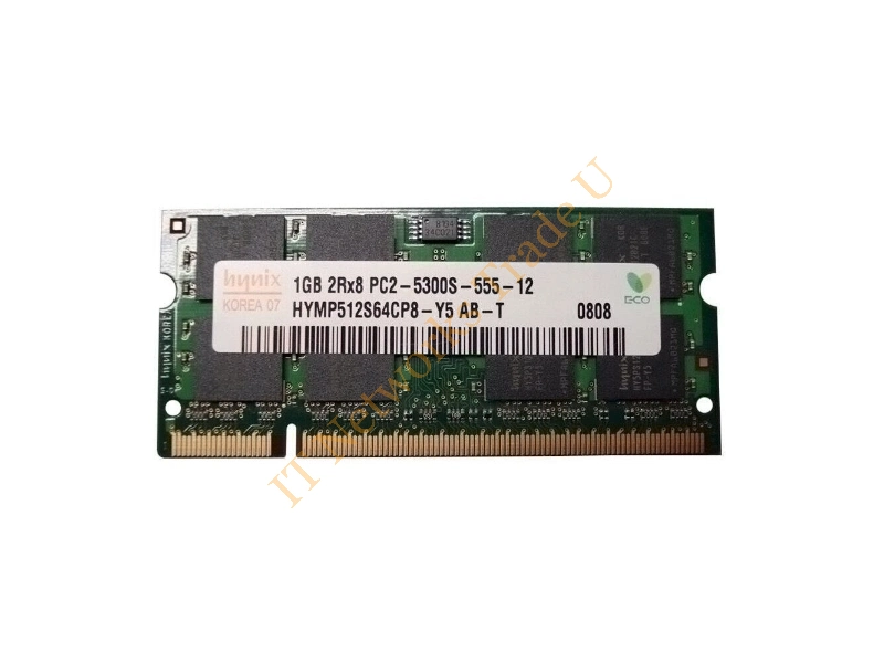 HYMP512S64CP8-Y5-T Hynix 1GB DDR2-667MHz PC2-5300 non-ECC Unbuffered CL5 200-Pin SoDimm Dual Rank Memory Module Laptop Memory