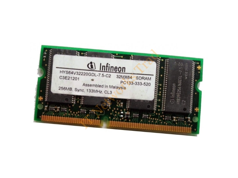 HYS64D320GDL-6-B Infineon 256MB DDR-333MHz PC2700 non-ECC Unbuffered CL2.5 200-Pin SoDimm Memory Module Laptop Memory