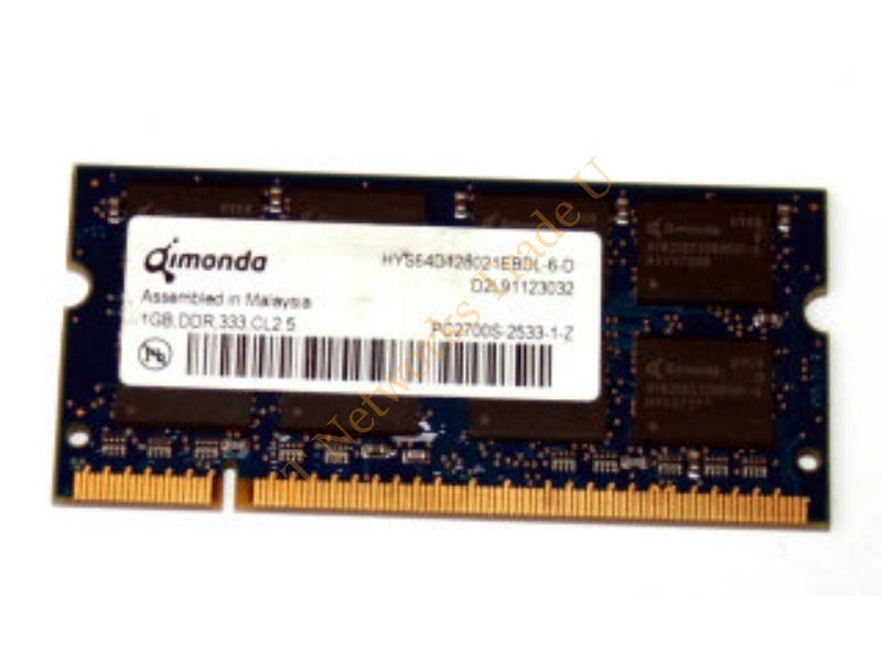 HYS64T128020EDL-25FC3 Qimonda 1GB DDR2-800MHz PC2-6400 non-ECC Unbuffered 200-Pin SoDimm Memory Module Laptop Memory