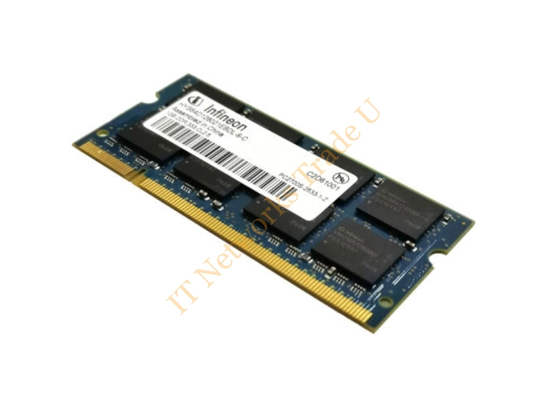 HYS64T128021EDL-3-B2 Infineon 1GB DDR2-667MHz PC2-5300 non-ECC Unbuffered CL5 200-Pin SoDimm Single Rank Memory Module Laptop Memory