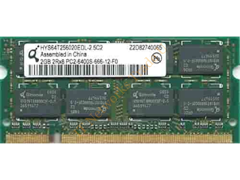 HYS64T256020EDL-2.5C4 Qimonda 2GB DDR2-800MHz PC2-6400 non-ECC Unbuffered CL6 200-Pin SoDimm Dual Rank Memory Module Laptop Memory