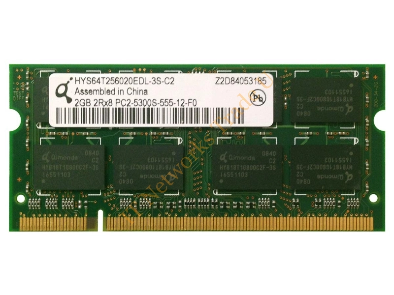 HYS64T256020EDL-3S-C Qimonda 2GB 667MHz PC2-5300 non-ECC Unbuffered CL5 200-Pin SoDimm Dual Rank Memory Module Laptop Memory