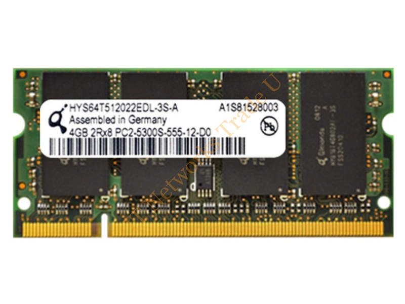 HYS64T512622EDL-3S-A Qimonda 4GB DDR2-667MHz PC2-5300 non-ECC Unbuffered CL5 200-Pin SoDimm Memory Module Laptop Memory