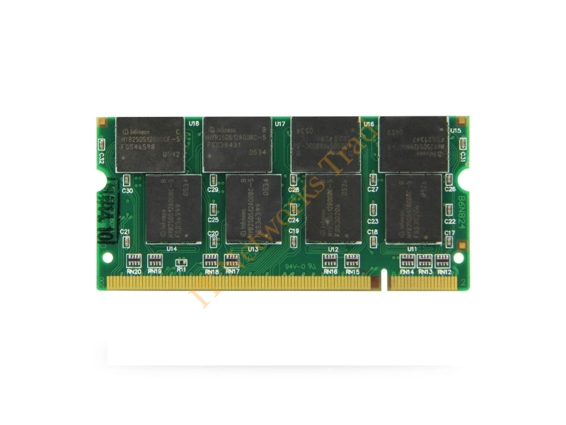 HYS64T64020HDL5 Infineon 512MB DDR2-400MHz PC2-3200 non-ECC Unbuffered CL3 200-Pin SoDimm Dual Rank Memory Module Laptop Memory