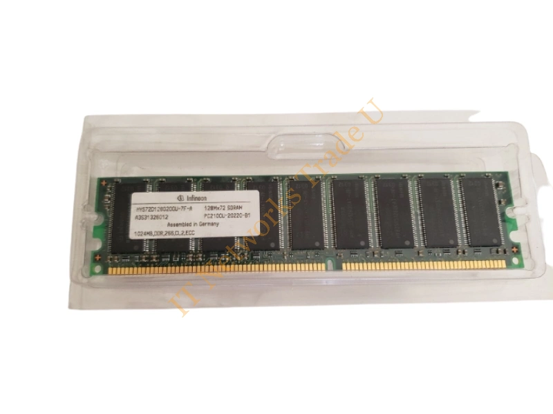 HYS72D128020GU-7F-A Infineon 1GB DDR-266MHz PC2100 ECC Unbuffered CL2.5 184-Pin DIMM Memory Module Server Memory