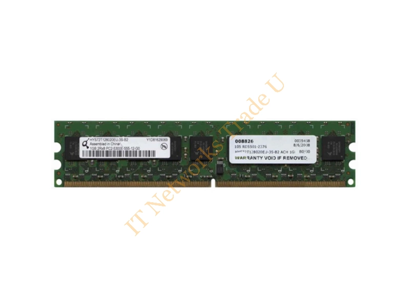 HYS72T128020EU-3S-B2 Qimonda 1GB DDR2-667MHz PC2-5300 ECC Unbuffered CL5 240-Pin DIMM Dual Rank Memory Module Server Memory